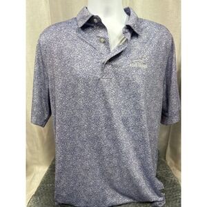 Cutter & Buck Mens Blue Geometric Kiva Dunes Performance Polo Shirt Large L